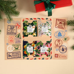 Чай в пакетика Новогодняя посылка в конверте, 7,2 г (4 шт . х 1,8 г). - Фабрика счастья фото 2