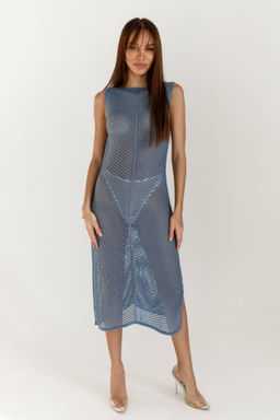 4101 СИНЕЕ ПЛАТЬЕ - Karolina фото 3