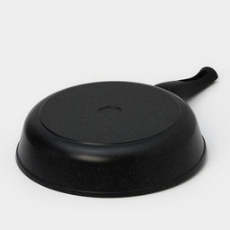 Сковорода Доляна «Элит», d=28 см, пластиковая ручка, стеклянная крышка, антипригарное покрытие, цвет чёрный