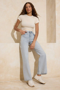 Ac?k Mavi Yuksek Bel Genis Paca Wide Leg Jeans TWOSS26JE00044 - Trendyolmilla фото 3