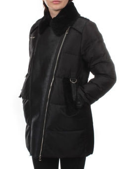 033 BLACK Куртка зимняя облегченная женская (холлоффайбер 150 гр., искусственная дубленка) - Fashion фото 7