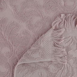 Полотенце махровое "Вензель" 50х90см, хлопок 100%, с бахромой, светло сиреневый (Китай)