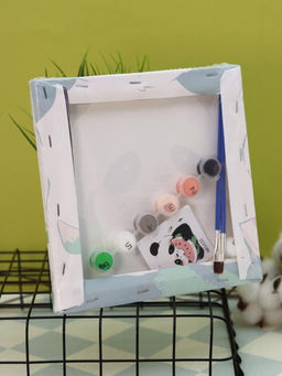 Картина по номерам на подрамнике Draw Me! Panda with watermelon, (20*20 см)