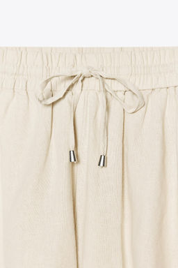 LINEN BLEND BOXER BERMUDA SHORTS - Zara фото 37