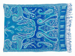 Палантин с вышивкой (шерсть вареная) в ассортименте № Тк906/50 - Ганг фото 2