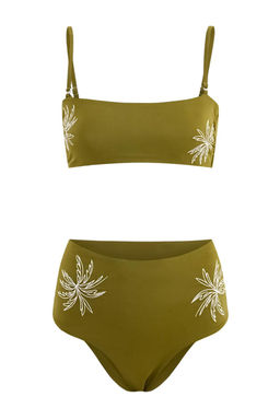 Haki Straplez Kapl? Nak?sl? Yuksek Bel Hipster LYCRA® XTRA LIFE Bikini Tak?m? TBESS26BT00055