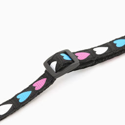 Ошейник двухслойный с фастексом Сердечки 30 х 1 см, чёрный - Пижон фото 7