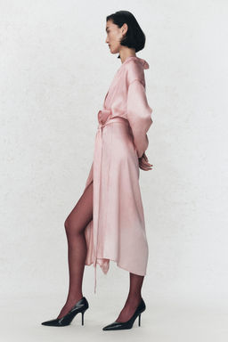 SOSHIOTSUKI X ZARA SATIN BELTED DRESS  фото 3