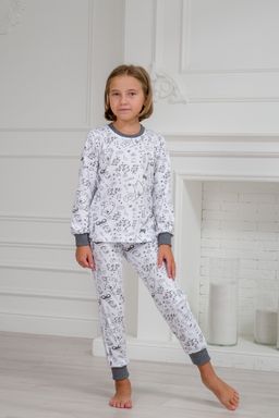 Пижама детская из интерлока Потешка котик темно серый - Амадэль фото 11