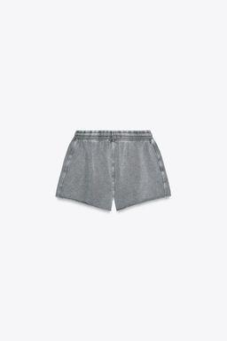 WASHED EFFECT TEXT SWEATSHIRT SHORTS - Zara фото 6