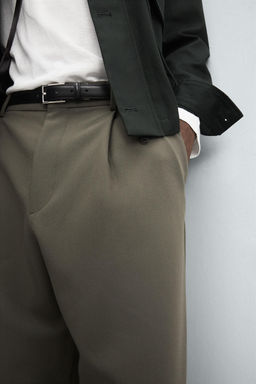 RELAXED FIT PLEATED TROUSERS - Zara фото 7