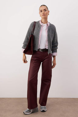 Gri Yumusak Dokulu Basic Triko H?rka TWOAW26HI00284 - Trendyolmilla фото 2