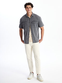 Rahat Kal?p K?sa Kollu Erkek Jean G?mlek