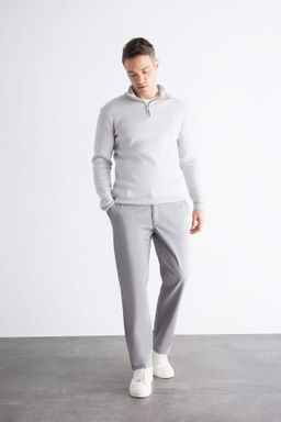 Kanvas Chino Pantolon Standart Kal?p 4 Cepli Pamuklu Esnek Duz Paca - Defacto фото 4