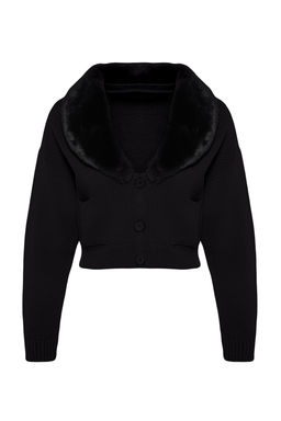 TRENDYOLMILLA Antrasit Crop Kurk Detayl? Triko H?rka TWOAW24HI00029  фото 6