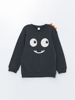 Bisiklet Yaka Bask?l? Uzun Kollu Erkek Bebek Sweatshirt 2li - Waikiki фото 2
