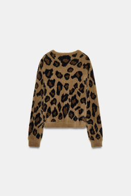 ANIMAL JACQUARD KNIT CARDIGAN - Zara фото 15