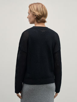 Джемпер ажурный из хлопка / Zarina  фото 5