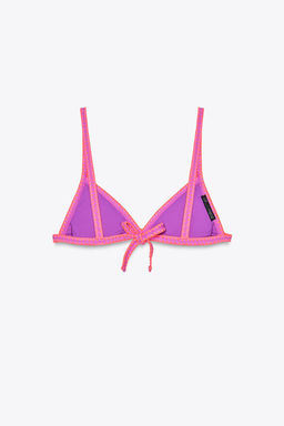CONTRAST TRIANGULAR BIKINI TOP - Zara фото 6