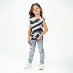 Майка тельняшка детская темносиние полоски