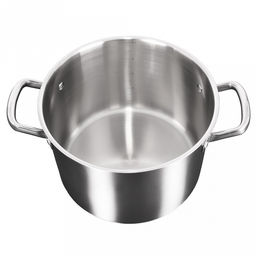 Кастрюля из нержавеющей стали "Leon" 9л, д26см, h25,8см, дно д24,5см, s0,8мм, стеклянная крышка, плоское, утолщенное дно, ТРС (теплораспределительный слой), нержавейка AISI 304 (18/10) (Россия) Подходит для всех видов плит, включая индукционную.