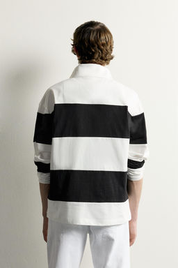 POLO RELAXED FIT RAYAS / Blanco / Marino - Zara фото 3