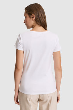 Kad_n Beyaz Bisiklet Yaka Basic Ti__rt - U.s. polo assn фото 5
