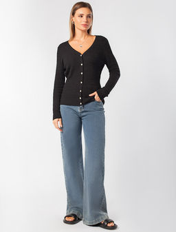 Кардиган тонкой ажурной вязки из хлопка и вискозы - Vilatte фото 5