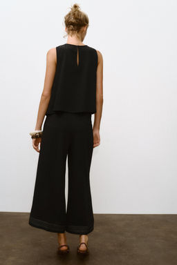 PLEATED HEM CULOTTE TROUSERS - Zara фото 15