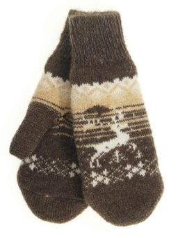 Варежки женские "Олень на закате" КРУГ 3436-1