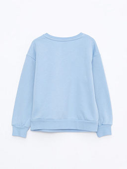 Bisiklet Yaka Bask?l? Uzun Kollu K?z ?ocuk Sweatshirt - Waikiki фото 2