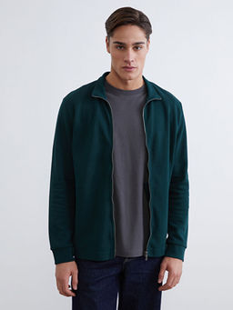 Dik Yaka Uzun Kollu Erkek Fermuarl? Sweatshirt