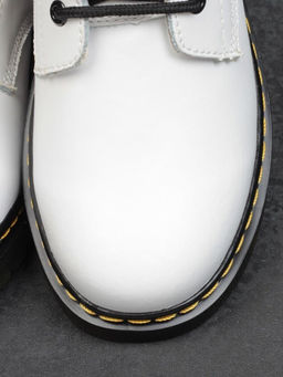 B6019-2 WHITE Ботинки демисезонные женские (натуральная кожа)