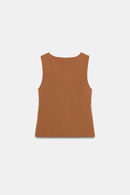 KNIT CUT-OUT TOP WITH METAL DETAIL - Zara фото 4
