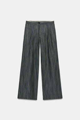PANTAL?N LINO RAYAS ZW COLLECTION / Gris azul - Zara фото 5