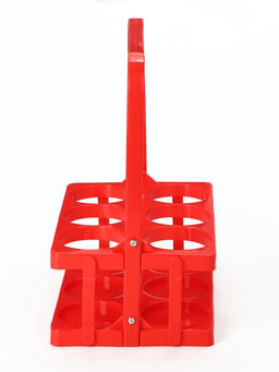 Переноска, подставка для 6 бутылок, 33 х 27,2 х 18 см, внутренний диаметр 7,8 см, красный - Simaland фото 3