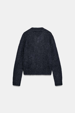 WOOL AND ALPACA V-NECK JUMPER