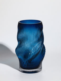 Ваза «Ванесса», волны, 24×12 см, стекло, синяя