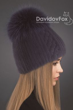 Шапка Лыжница норка орнамент байкал