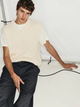 Вязаный жилет из 100% хлопка / Zarina  фото 7