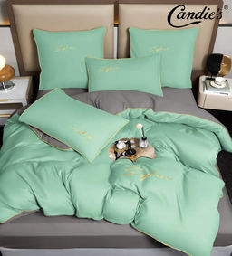 КПБ Candies однотонный с вышивкой CANOV040 Евро