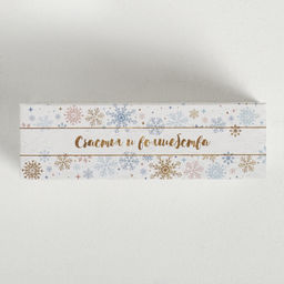 Цена за 5 шт. Коробочка для макарун новогодняя «Снежинки», 18×5.5×5.5 см