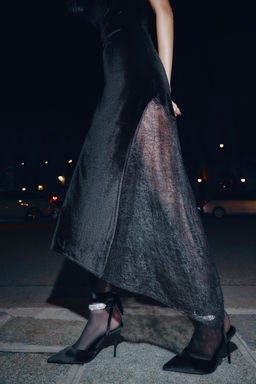 VELVET LACE MIDI DRESS - Zara фото 4