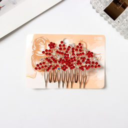 Гребень для волос "Прелеста"  цветок, 6х8 см, красный