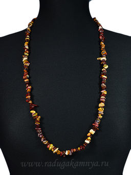 Бусы крошка 80см из яшмы мукаит