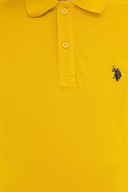 Мужская темно-желтая базовая футболка с воротником поло Неожиданная скидка в корзине - U.s. polo assn фото 5