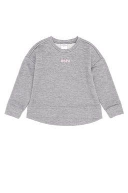 U. S. Polo Assn Детский серый меланжевый базовый свитшот с круглым вырезом - U.s. polo assn фото 4