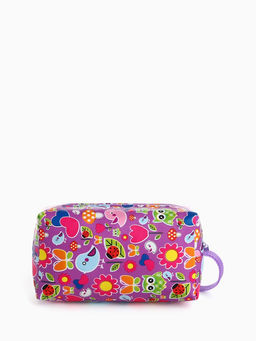 Цена за 2 шт. Косметичка-футляр маленькая, для косметики, лекарств, прокладок, с принтом, фиолетовая