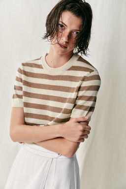 TOP PUNTO MANGA CORTA / Crudo / Marr?n - Zara фото 2