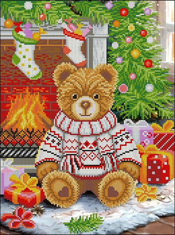 Рисунок на ткани КОНЁК арт. 1506 Новогодний мишка 30х40 см